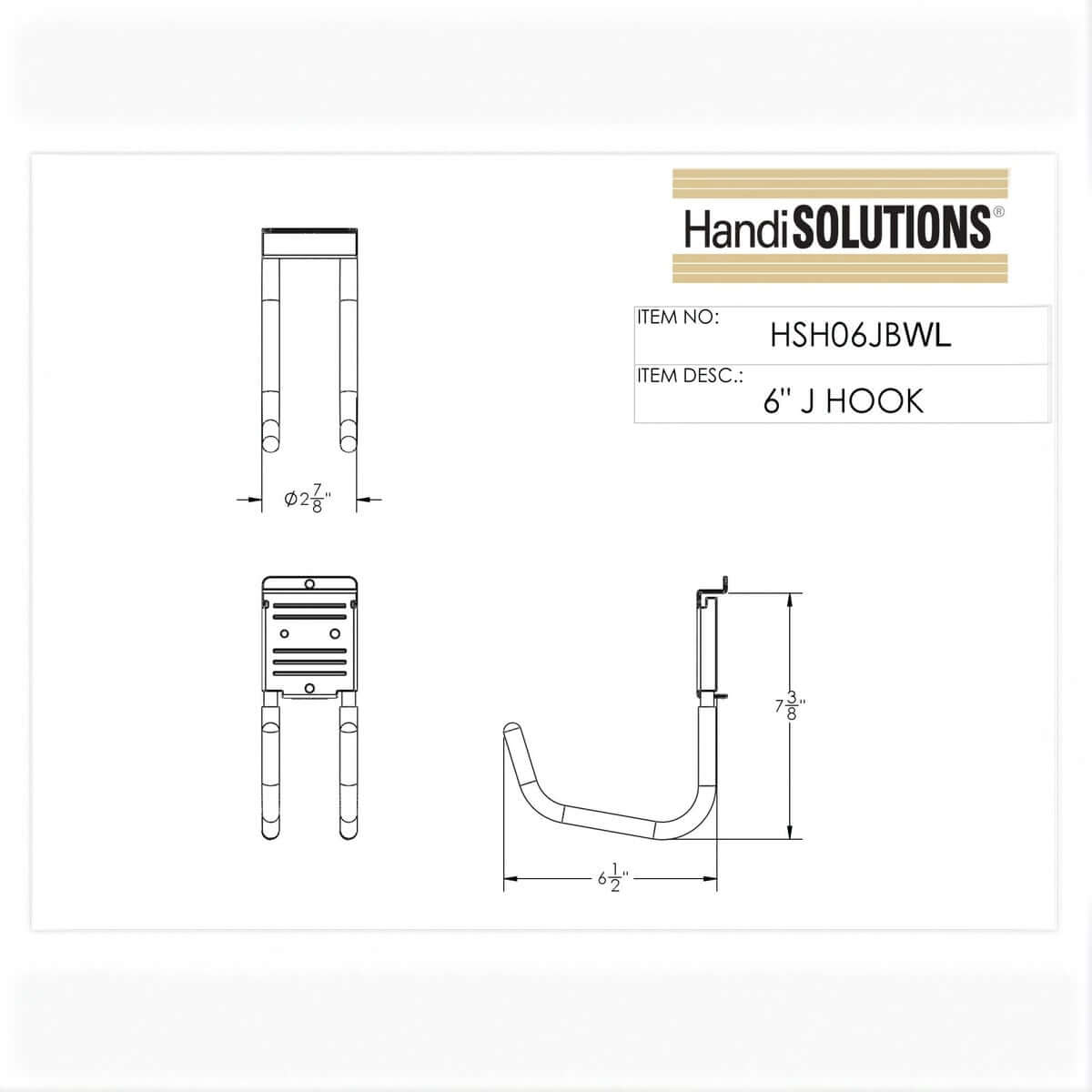 HANDI 6" J HOOK | Serious Garages