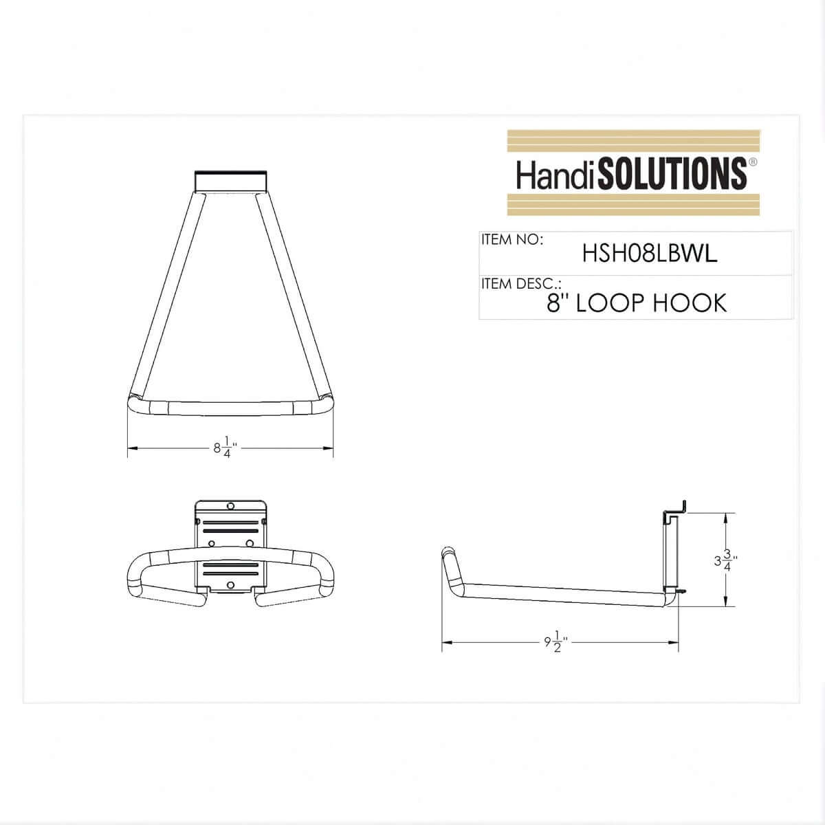 HANDI 8" LOOP HOOK | Serious Garages