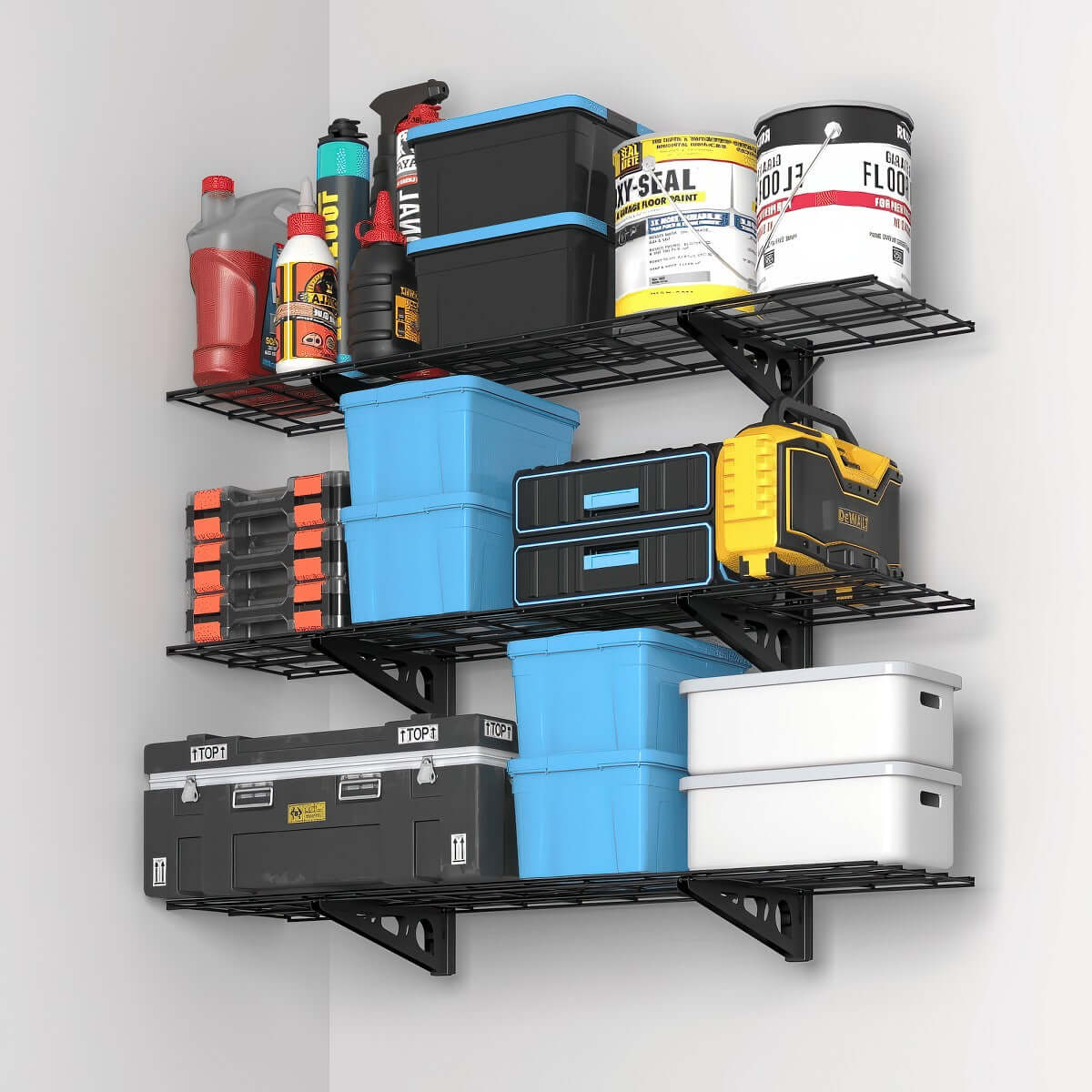 Adjustable 3-Tier Wall Shelving | Serious Garages