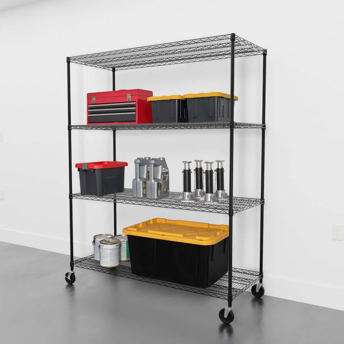 SafeRacks Heavy-Duty Garage Shelving | 4-Tier Wire Rack | Serious Garages