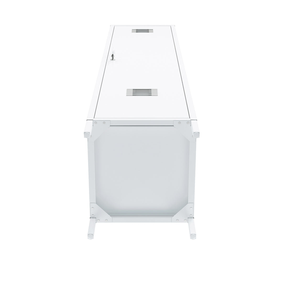 Narrow Garage Cabinets, 15" Metal Storage, Slim Design - front view of white metal garage cabinet__White