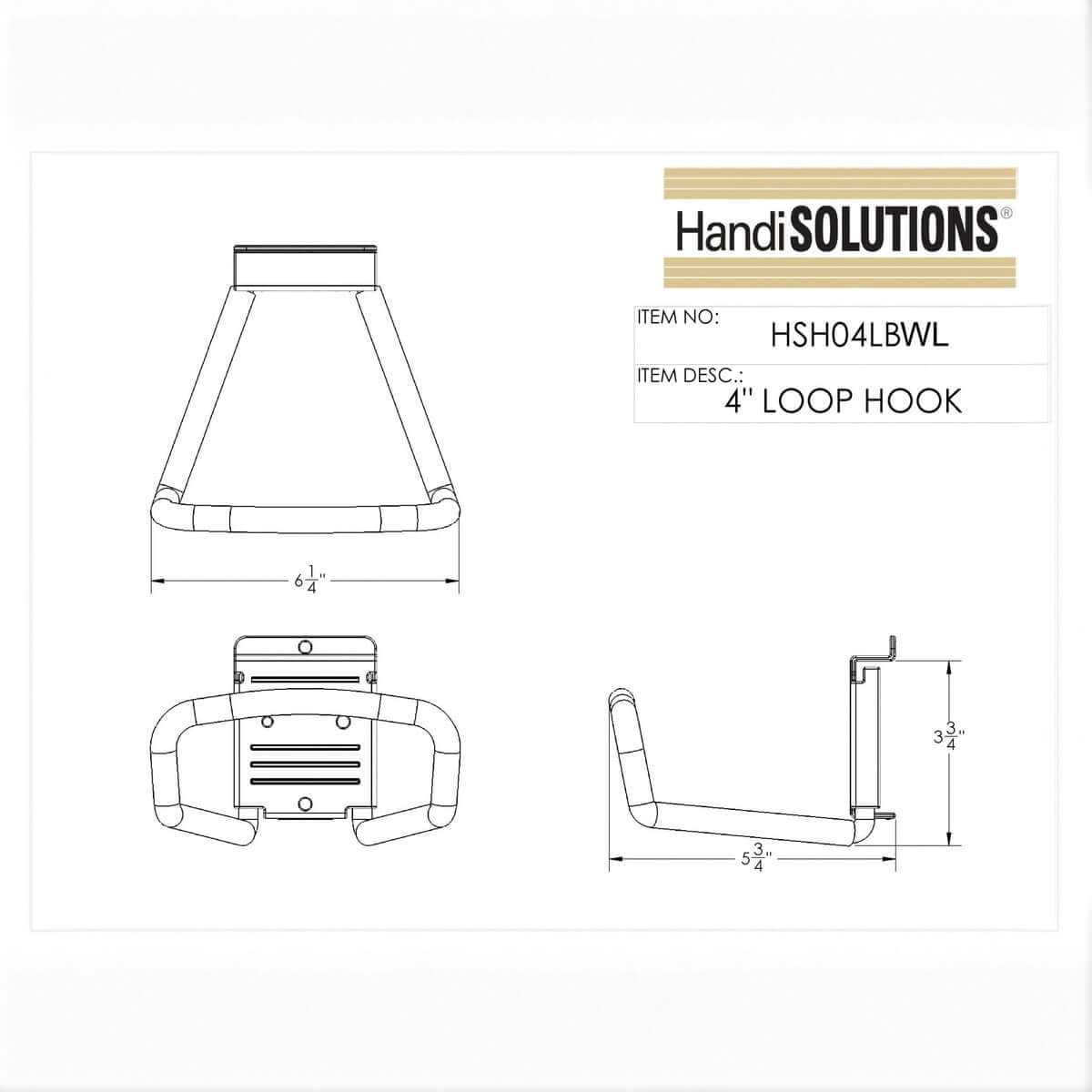 HANDI 4" LOOP HOOK | Serious Garages