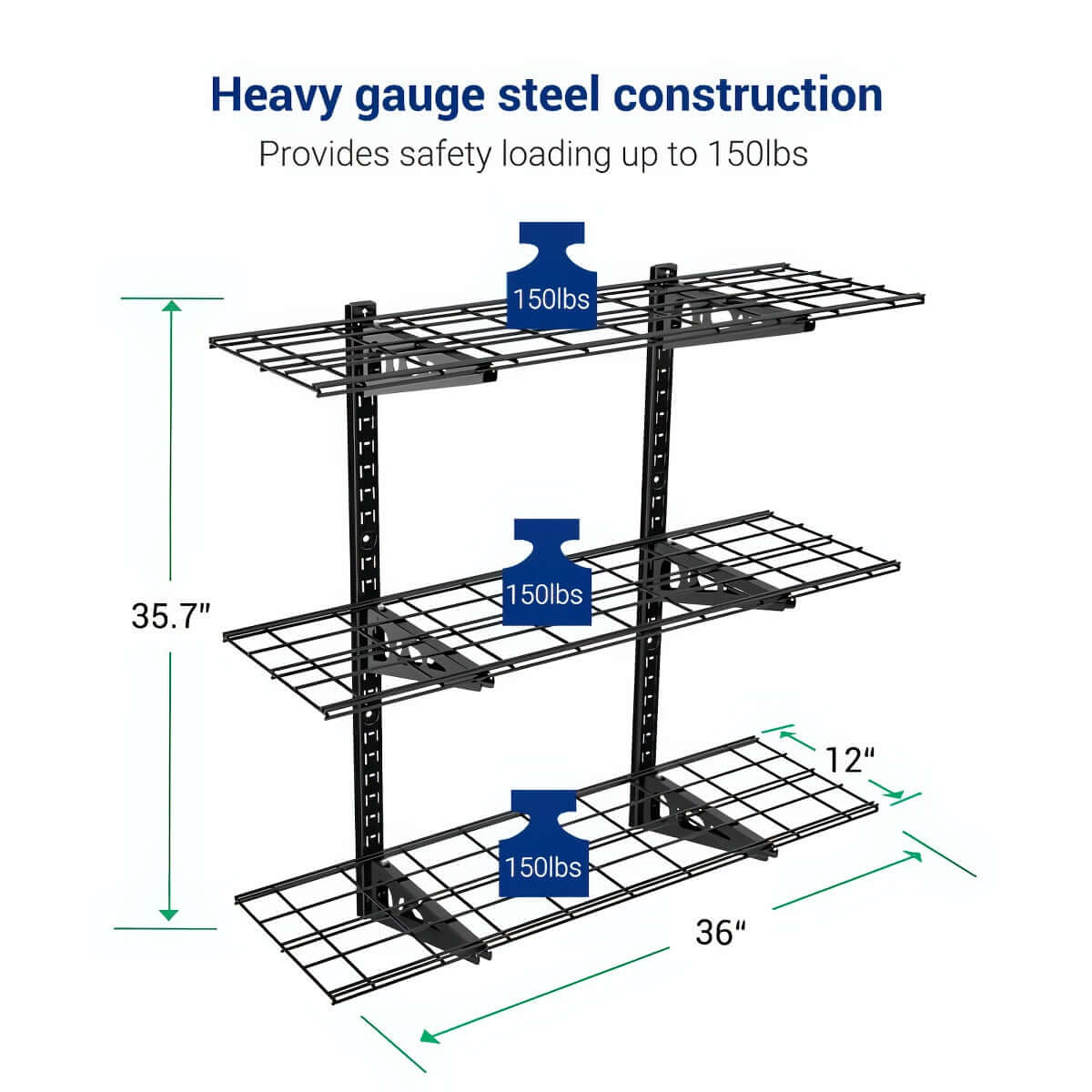 Adjustable 3-Tier Wall Shelving | Serious Garages