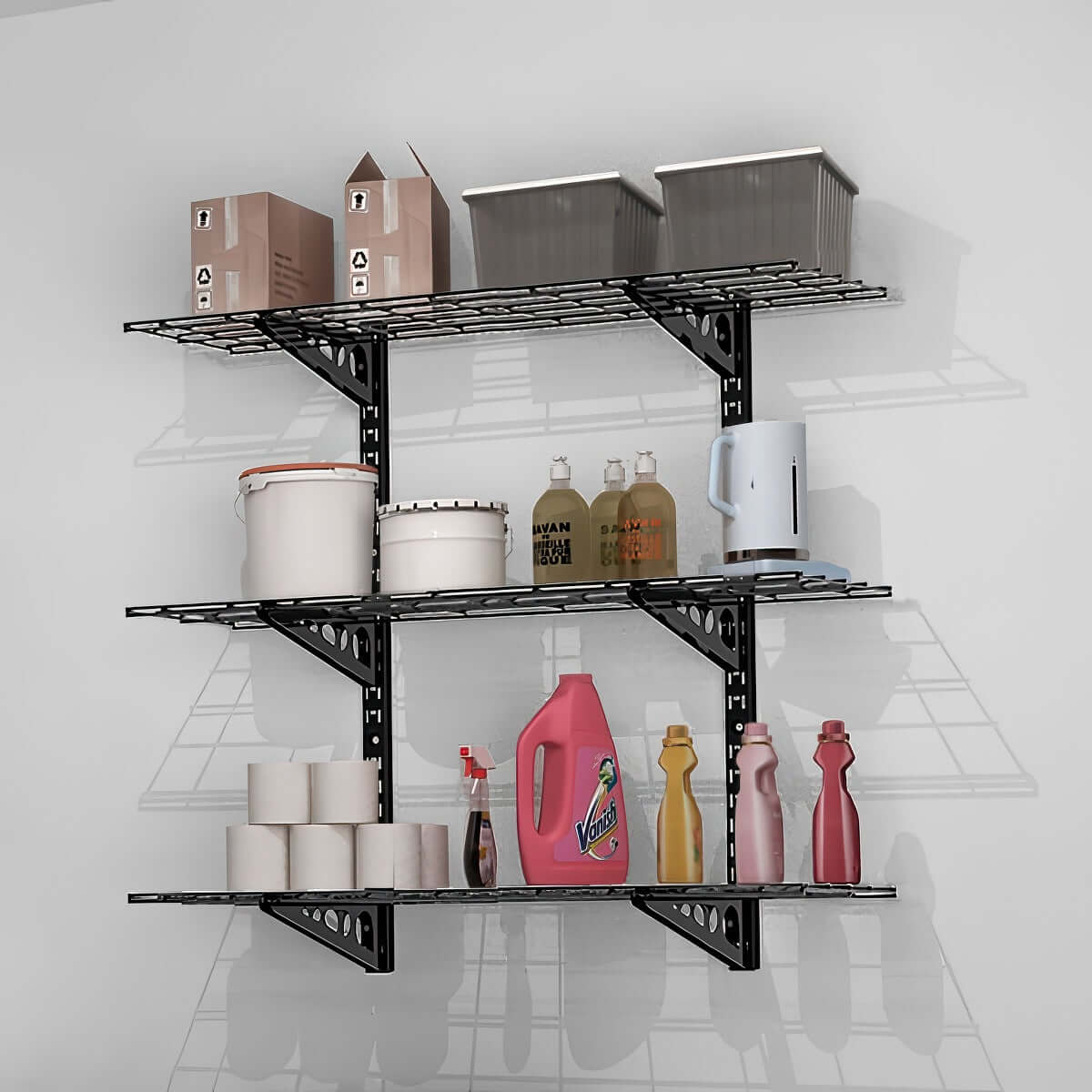 Adjustable 3-Tier Wall Shelving | Serious Garages