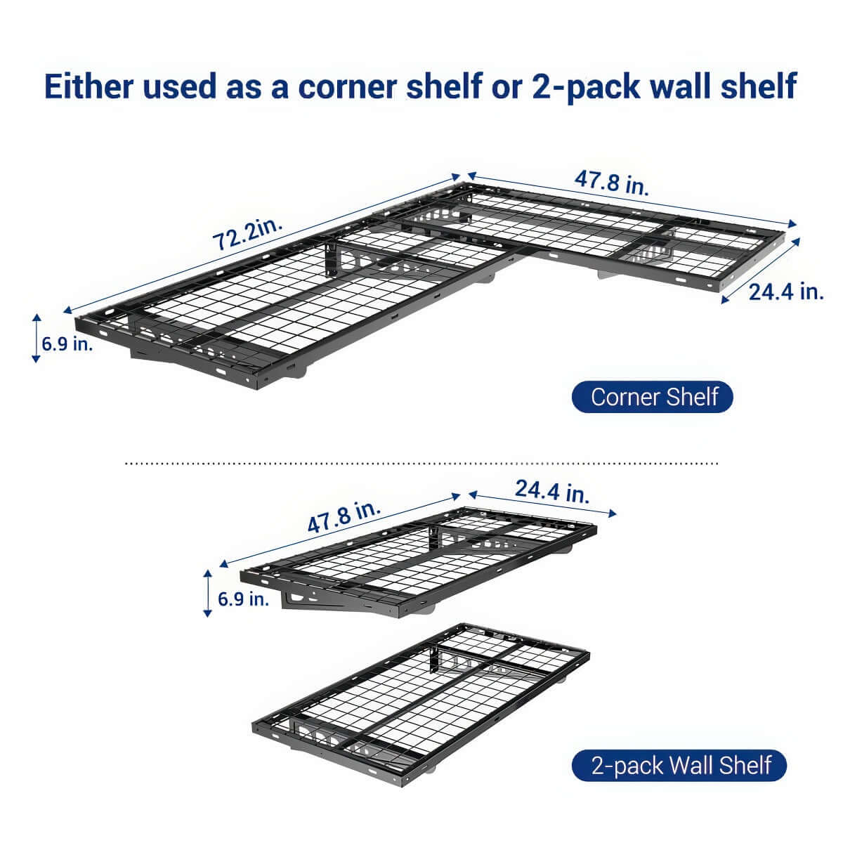 Corner 2-Pack 2' x 4' Wall Shelving | Serious Garages