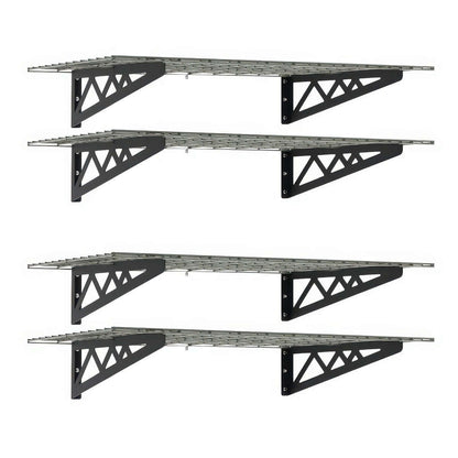 SafeRacks 4-Pack Wall Garage Shelving with Hooks | 24x48 | Serious Garages