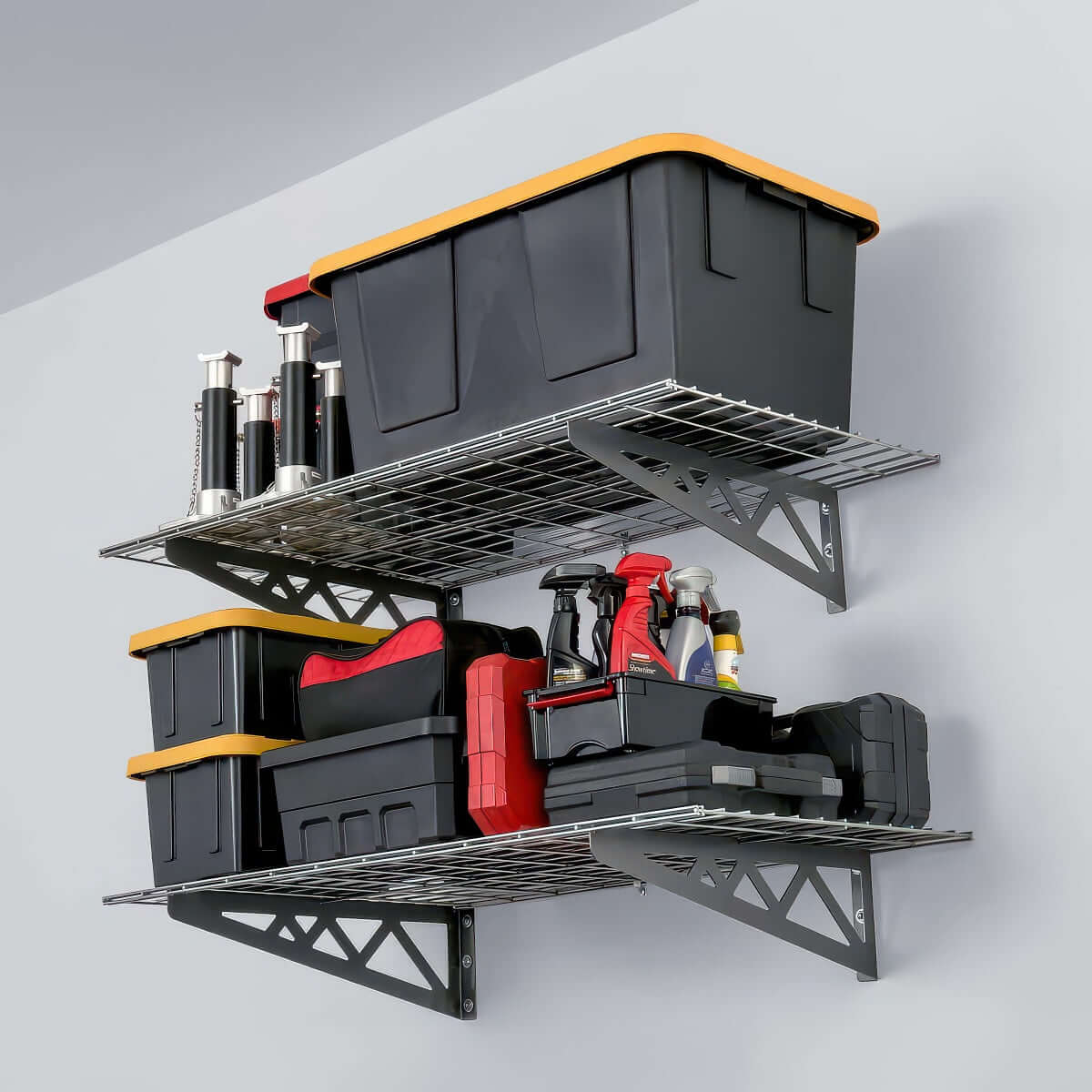 SafeRacks 4-Pack Wall Garage Shelving with Hooks | 24x48 | Serious Garages