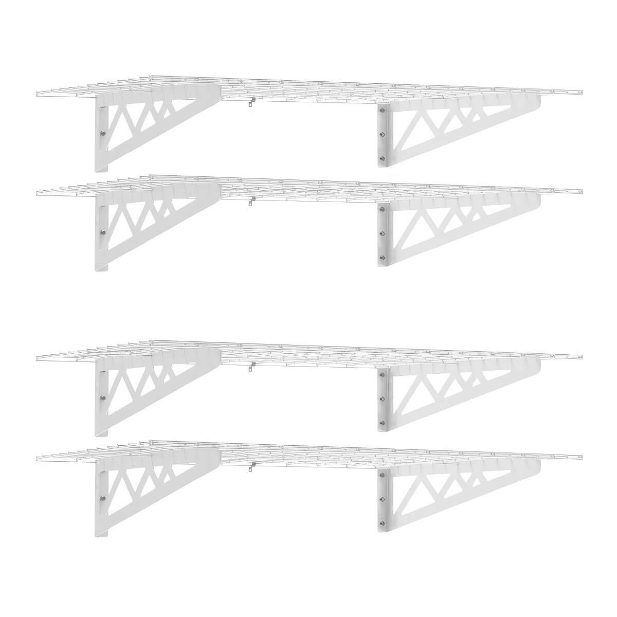 SafeRacks 4-Pack Wall Garage Shelving with Hooks | 24x48 | Serious Garages