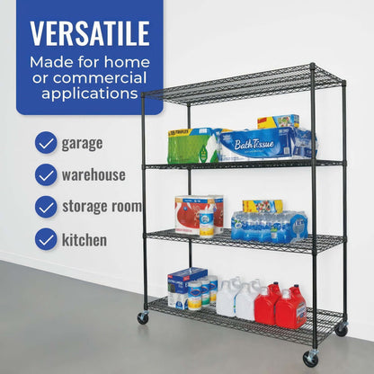 SafeRacks Heavy-Duty Garage Shelving | 4-Tier Wire Rack | Serious Garages
