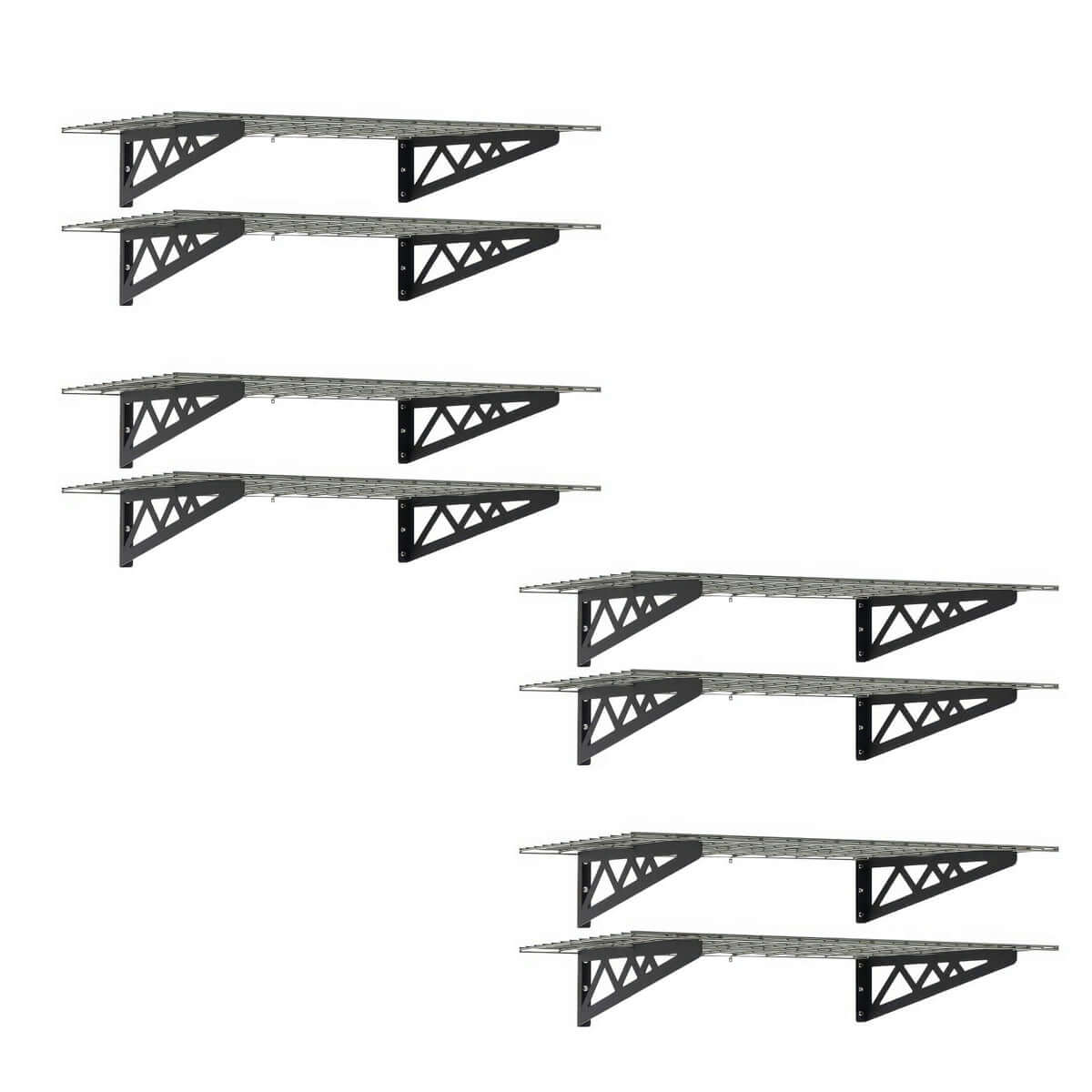  SafeRacks 4-Pack Wall Garage Shelving with Hooks | 24x48 | Serious Garages