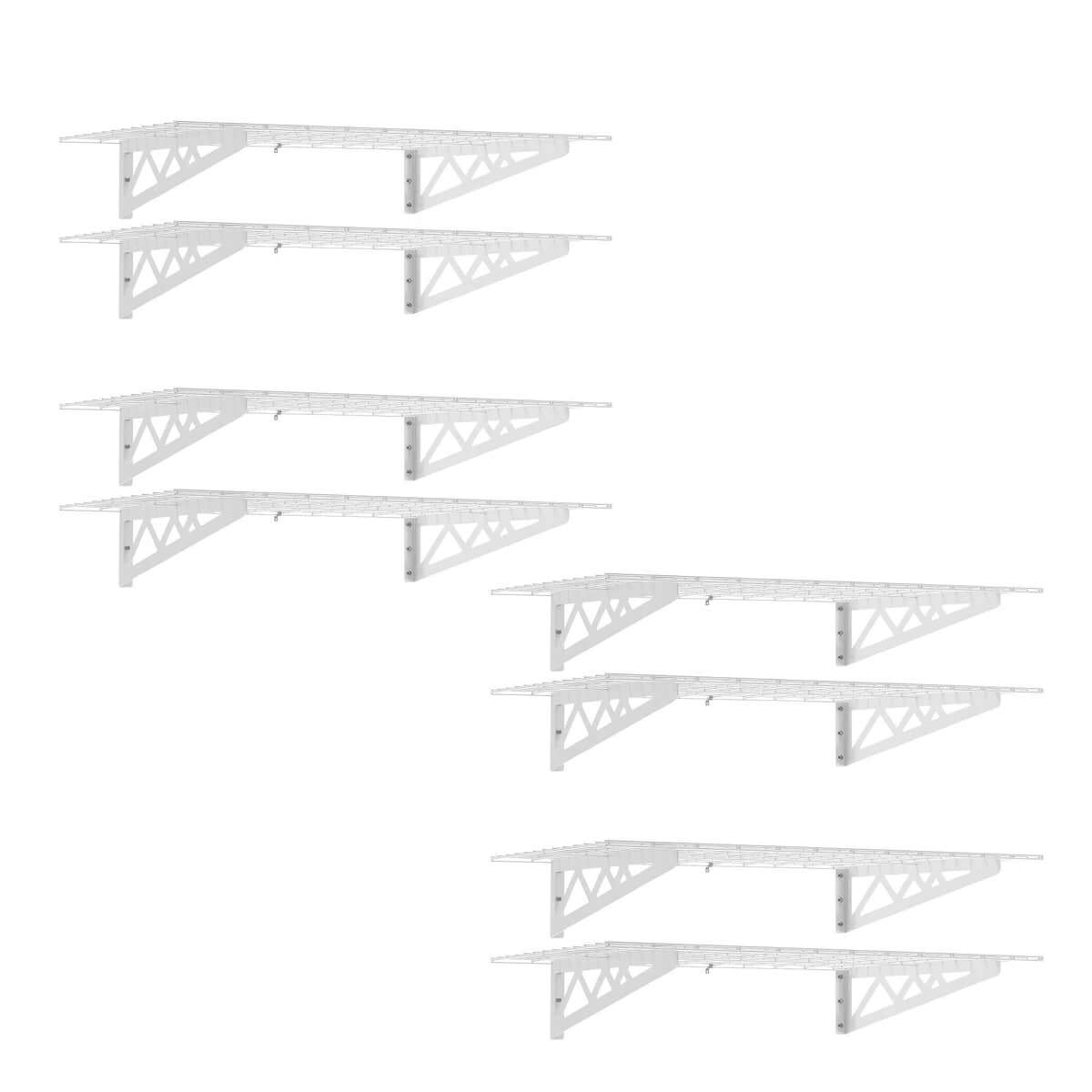 SafeRacks 8-Pack Wall Garage Shelving with Hooks | 24x48