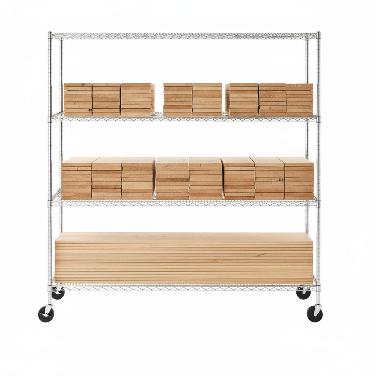 SafeRacks Heavy Duty Garage Shelving - 4-Tier Wire Rack