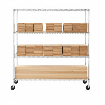 SafeRacks Heavy Duty Garage Shelving - 4-Tier Wire Rack