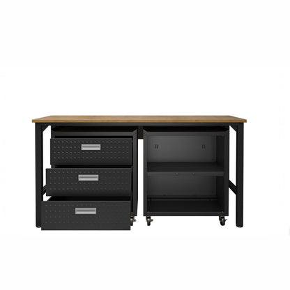 3 Piece Garage Cabinets, 1 Shelf/3 Drawer System