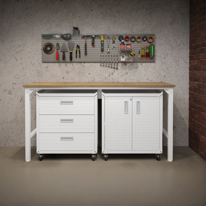 3 Piece Garage Cabinets, 1 Shelf/3 Drawer System