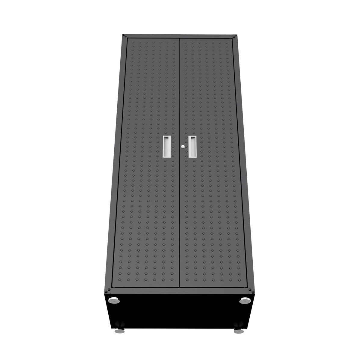 Tall Garage Cabinets, 75" Storage, Adjustable Shelves with a sleek black design and double doors__CharcoalGray