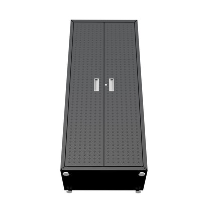 Tall Garage Cabinets, 75" Storage, Adjustable Shelves with a sleek black design and double doors__CharcoalGray