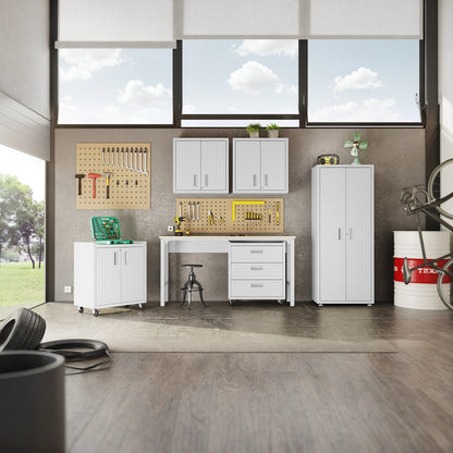 Tall Garage Cabinets, 75" Storage, Adjustable Shelves in a modern garage setup__All