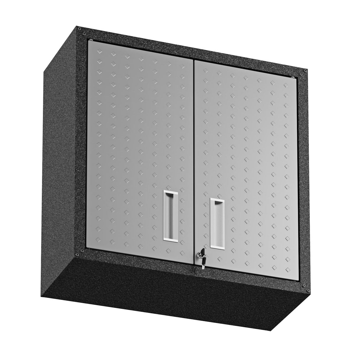 30" Wall-Mounted Garage Cabinets, Set of 2 with double doors and locking feature for organized storage__DarkGray