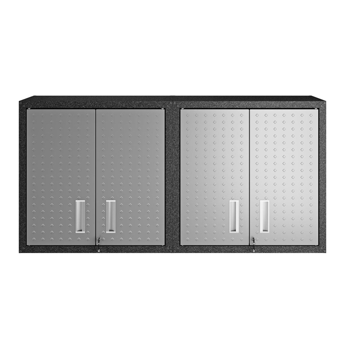 30" Wall-Mounted Garage Cabinets, Set of 2 with sleek gray metallic doors for organized storage in your garage__DarkGray