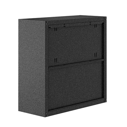 30" Wall-Mounted Garage Cabinets, Set of 2 in sleek black finish for organized garage storage__DarkGray