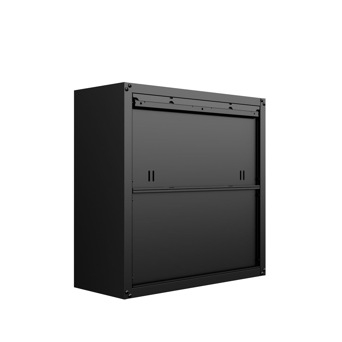 30" Wall-Mounted Garage Cabinets, Set of 2 in sleek black finish for garage organization and storage__CharcoalGray
