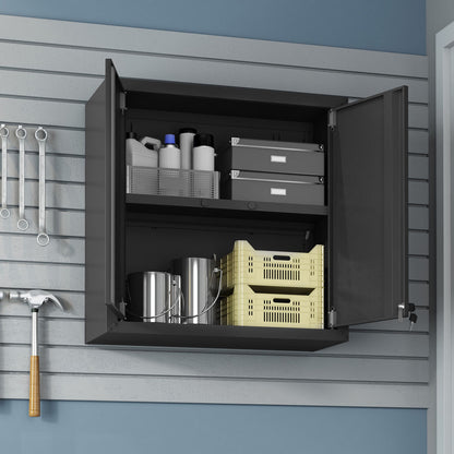 30" Wall-Mounted Garage Cabinets, Set of 2 with organized storage for tools and supplies__CharcoalGray