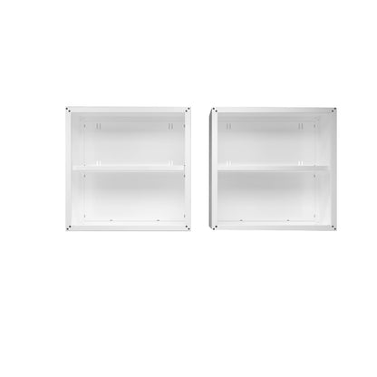 30" Wall-Mounted Garage Cabinets, Set of 2 with white finish, ideal for organizing your garage space__White