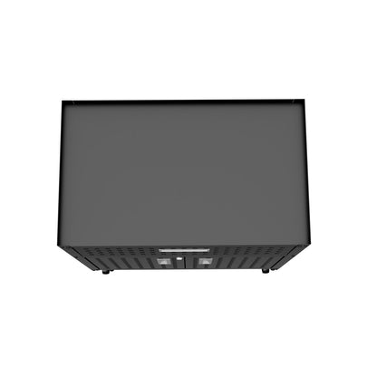 MidHeight Cabinets rolling garage unit, 30" black steel storage with drawer, shelf, and vented base, top view__CharcoalGray