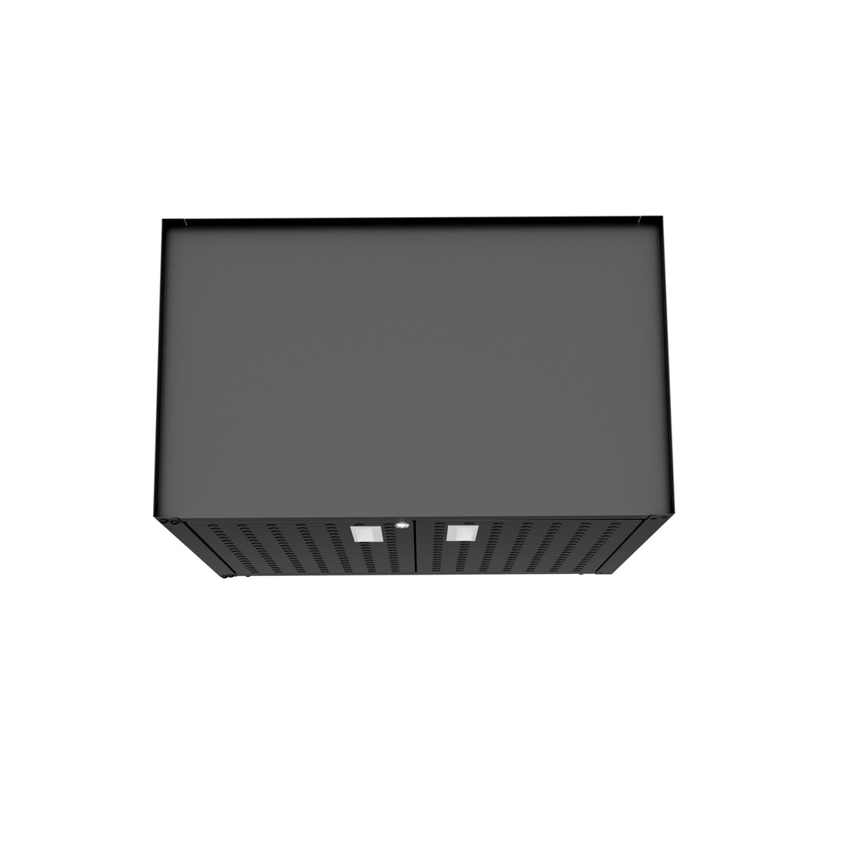 MidHeight Cabinets black rolling garage storage unit, 30" wide with 2 shelves, vented doors and LED lighting__CharcoalGray