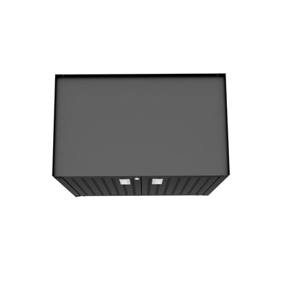 MidHeight Cabinets black rolling garage storage unit, 30" wide with 2 shelves, vented doors and LED lighting__CharcoalGray
