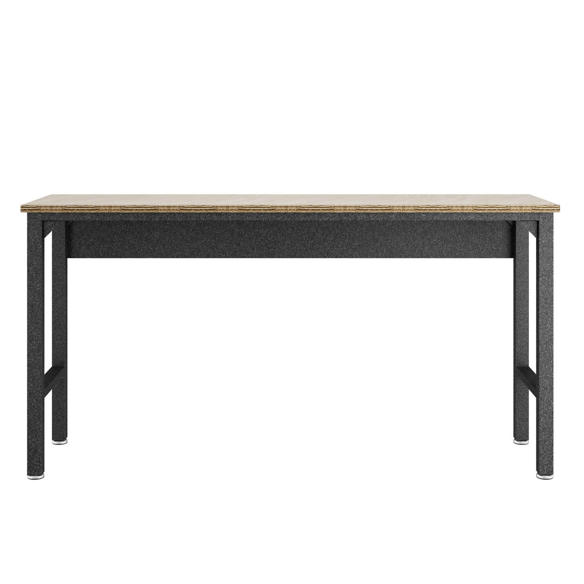 Standard Benches 72" garage workbench with plywood top and sturdy dark metal frame, ideal spacious workstation__DarkGray