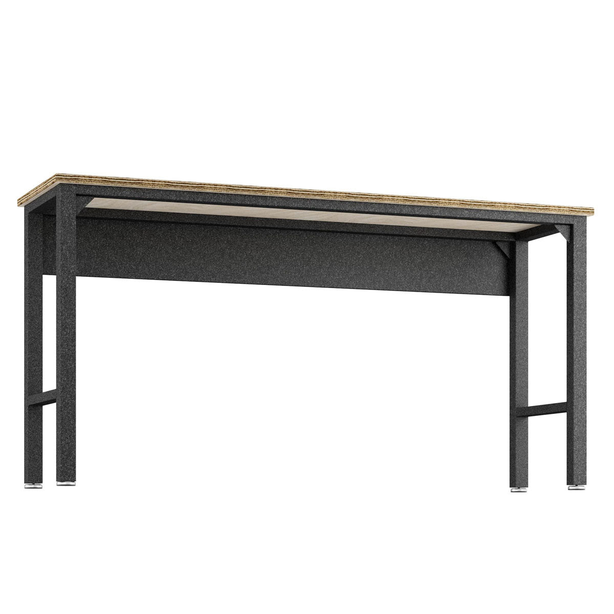 Standard Benches 72" garage workbench with plywood top and dark steel frame, ideal spacious workstation for workshops__DarkGray