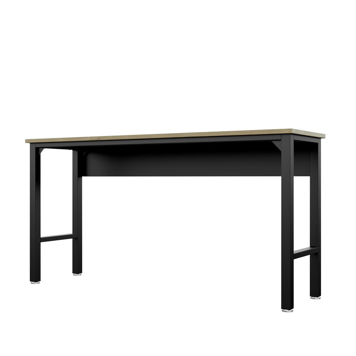 Standard Benches 72" garage workbench with wood top and sturdy black steel frame, ideal spacious workstation for workshops__CharcoalGray