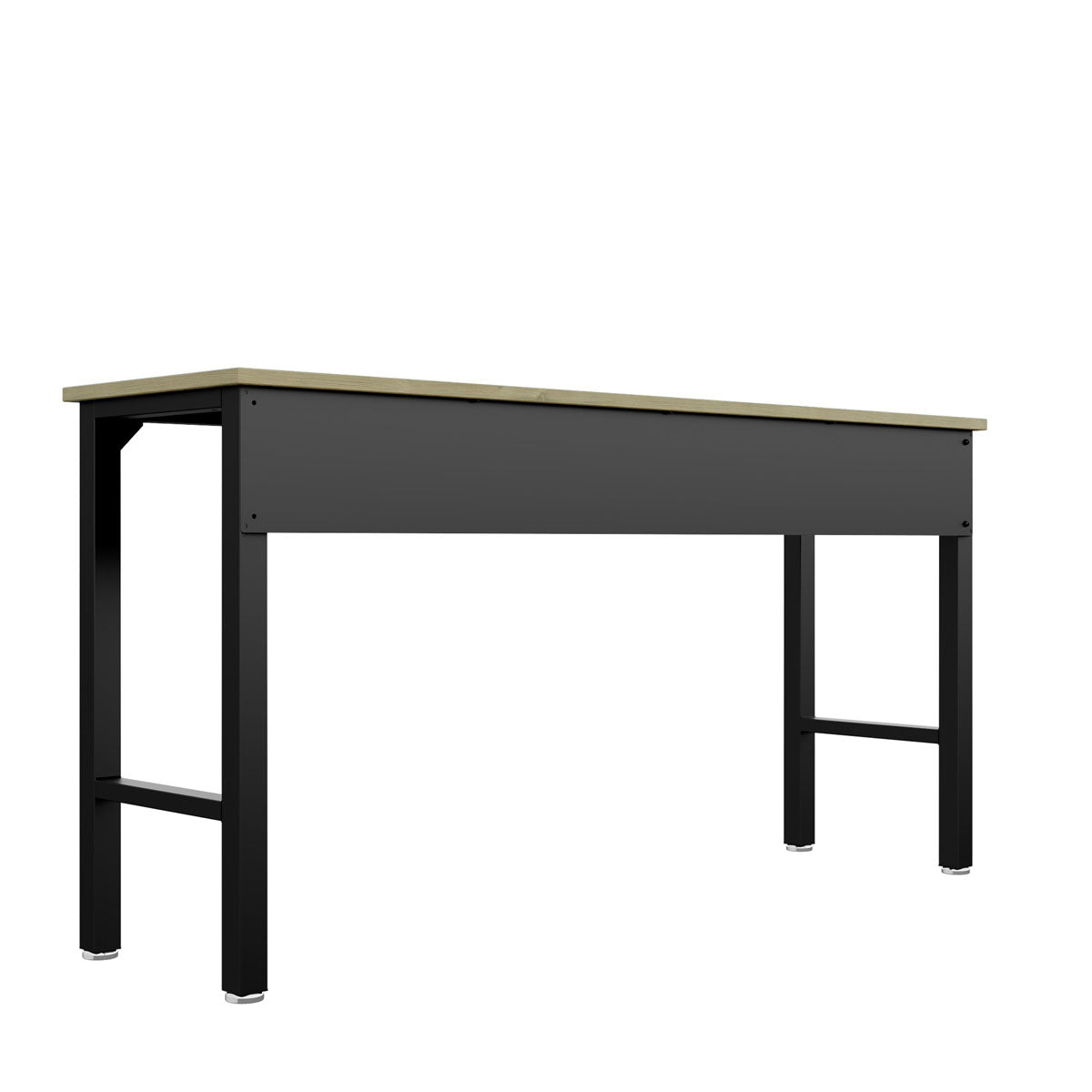 Standard Benches 72" garage workbench with natural wood top, black steel frame and legs, ideal spacious workstation__CharcoalGray