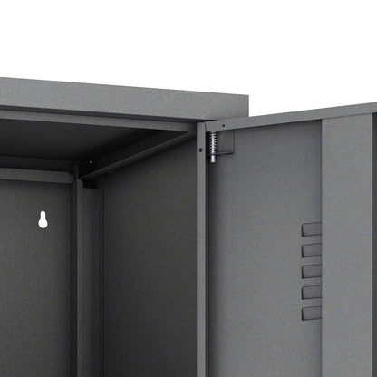 Narrow Garage Cabinets, 15" Metal Storage, Slim Design interior close-up showcasing durable metal construction__Black
