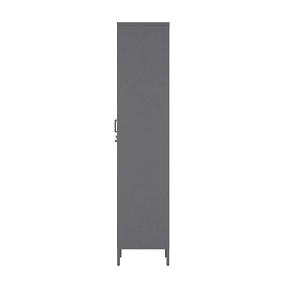 Narrow Garage Cabinets, 15" Metal Storage, Slim Design in gray color and vertical design for efficient organization__Black