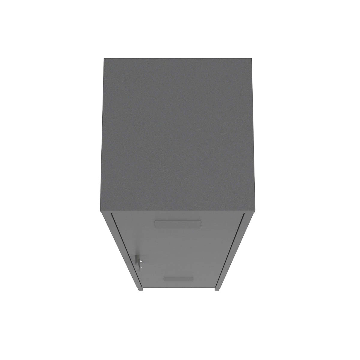 Narrow Garage Cabinets, 15" Metal Storage, Slim Design overhead view of slim metal cabinet for garage organization__Black