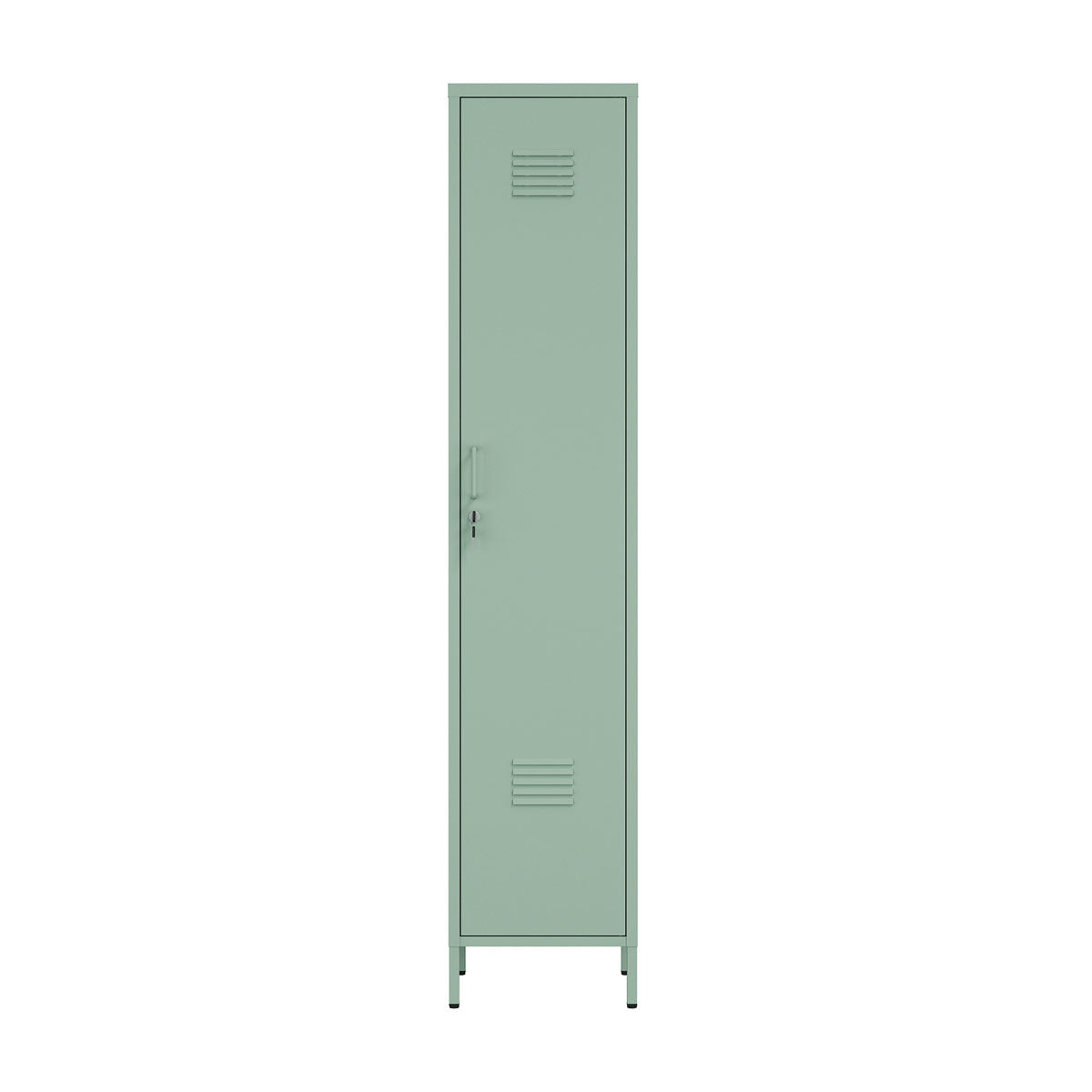 Narrow Garage Cabinets, 15" Metal Storage, Slim Design in mint green finish for organized space__Green