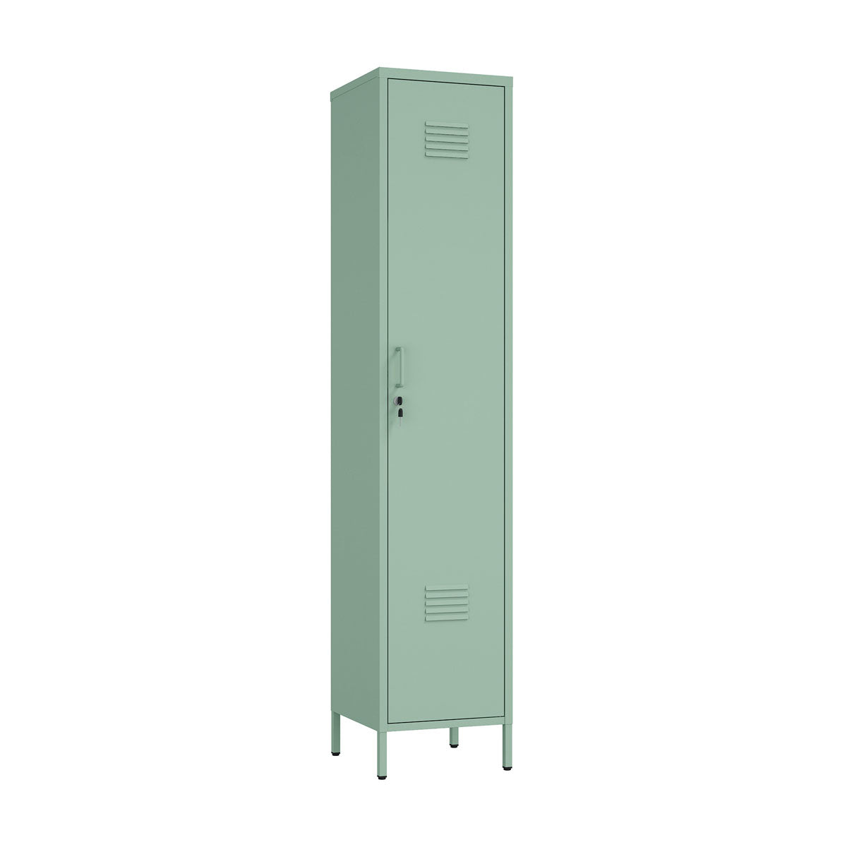 Narrow Garage Cabinets, 15" Metal Storage, Slim Design in green color, perfect for organizing garage space__Green