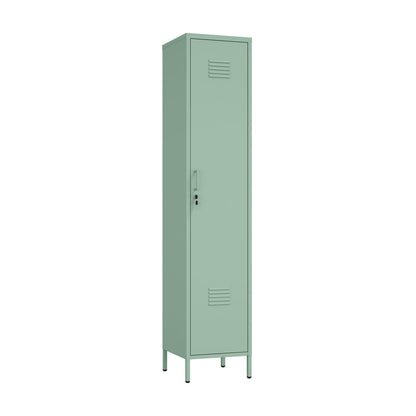 Narrow Garage Cabinets, 15" Metal Storage, Slim Design in green color, perfect for organizing garage space__Green