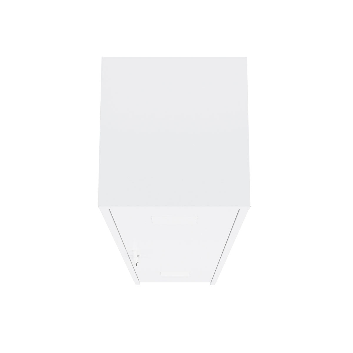 Narrow Garage Cabinets, 15" Metal Storage, Slim Design top view of a white garage cabinet__White