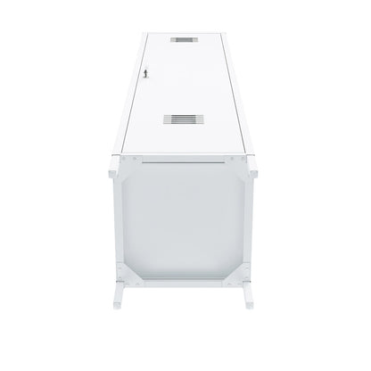 Narrow Garage Cabinets, 15" Metal Storage, Slim Design - front view of white metal garage cabinet__White