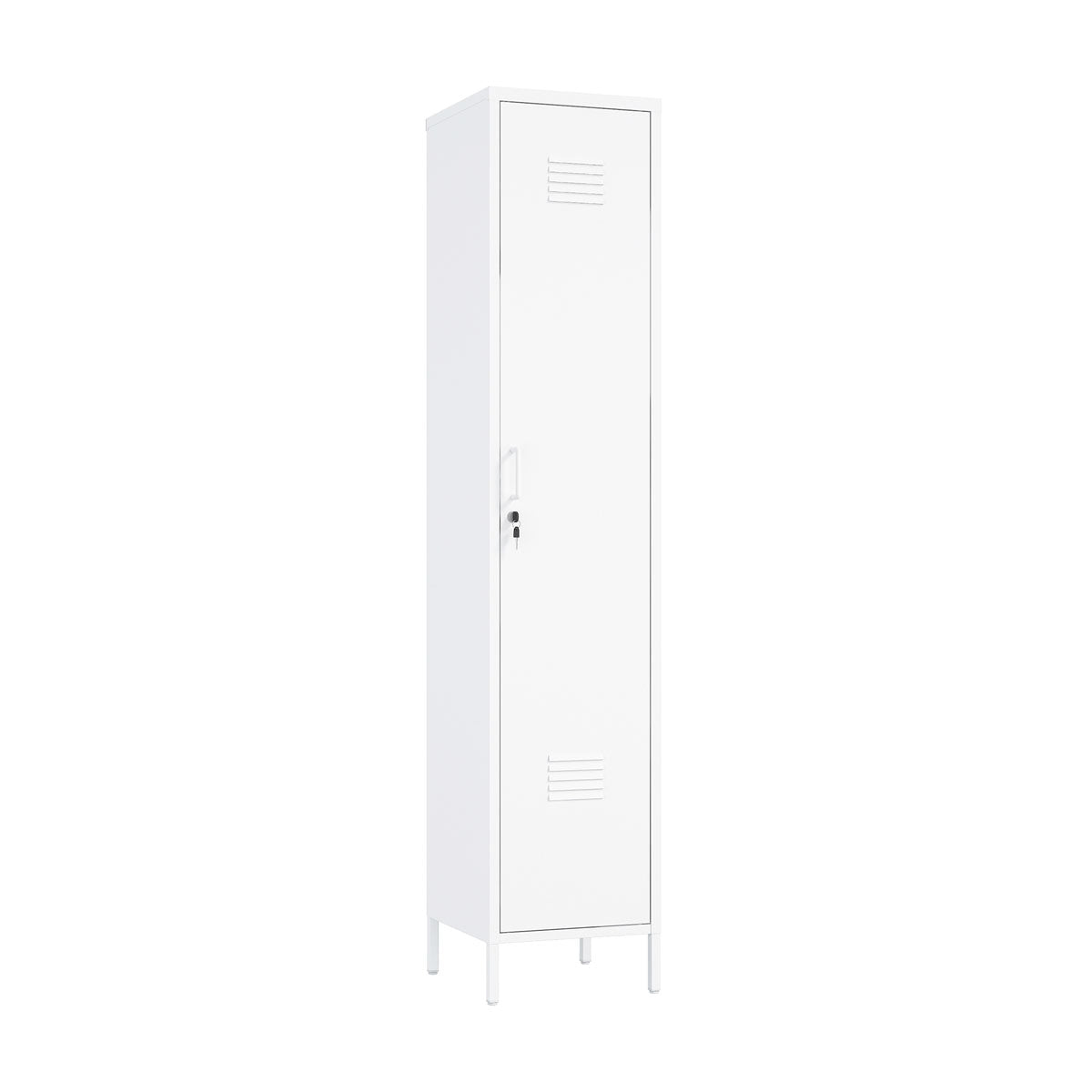 Narrow Garage Cabinets, 15" Metal Storage, Slim Design for organized garage storage solutions__White