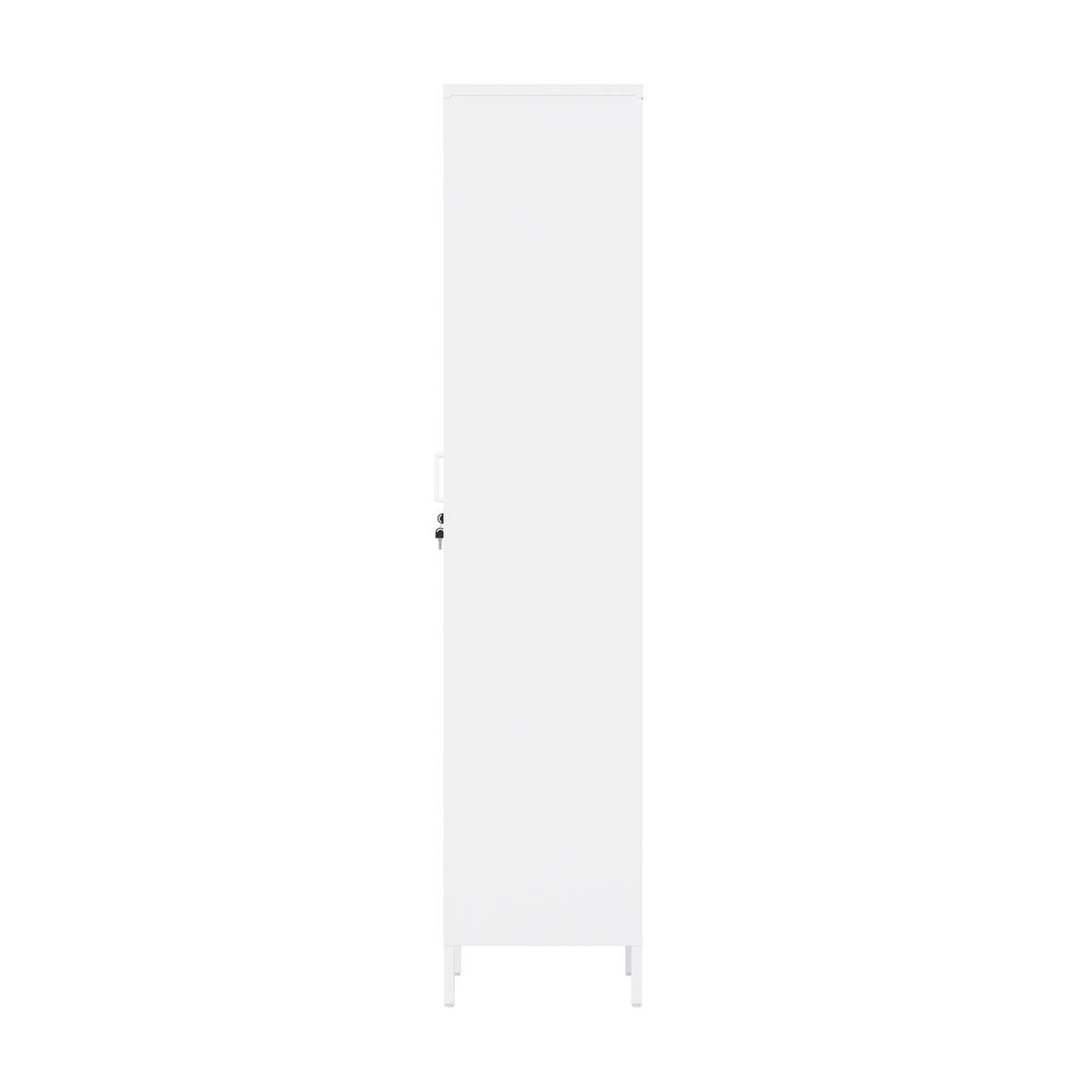 Narrow Garage Cabinets, 15" Metal Storage, Slim Design - White vertical garage cabinet for organized storage__White