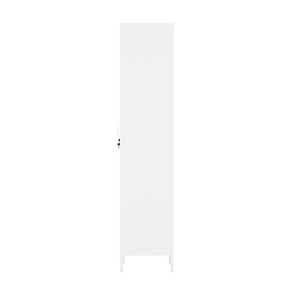 Narrow Garage Cabinets, 15" Metal Storage, Slim Design - White vertical garage cabinet for organized storage__White