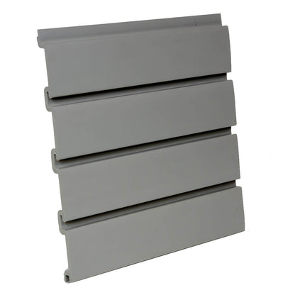 Slatwall Panels in taupe, 12" wide horizontal groove storage wall panel system for garage __Taupe