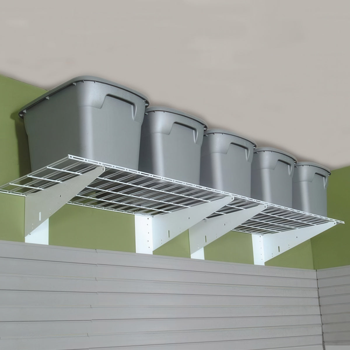 GRID SHELVES – 1 PAIR OF 2′ X 4′ SHELVES & 4 BRACKETS|Wall Storage|Serious Garages