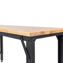 Load image into Gallery viewer, 6 ft. Adjustable Height Steel Workbench with Solid Wood Work Top